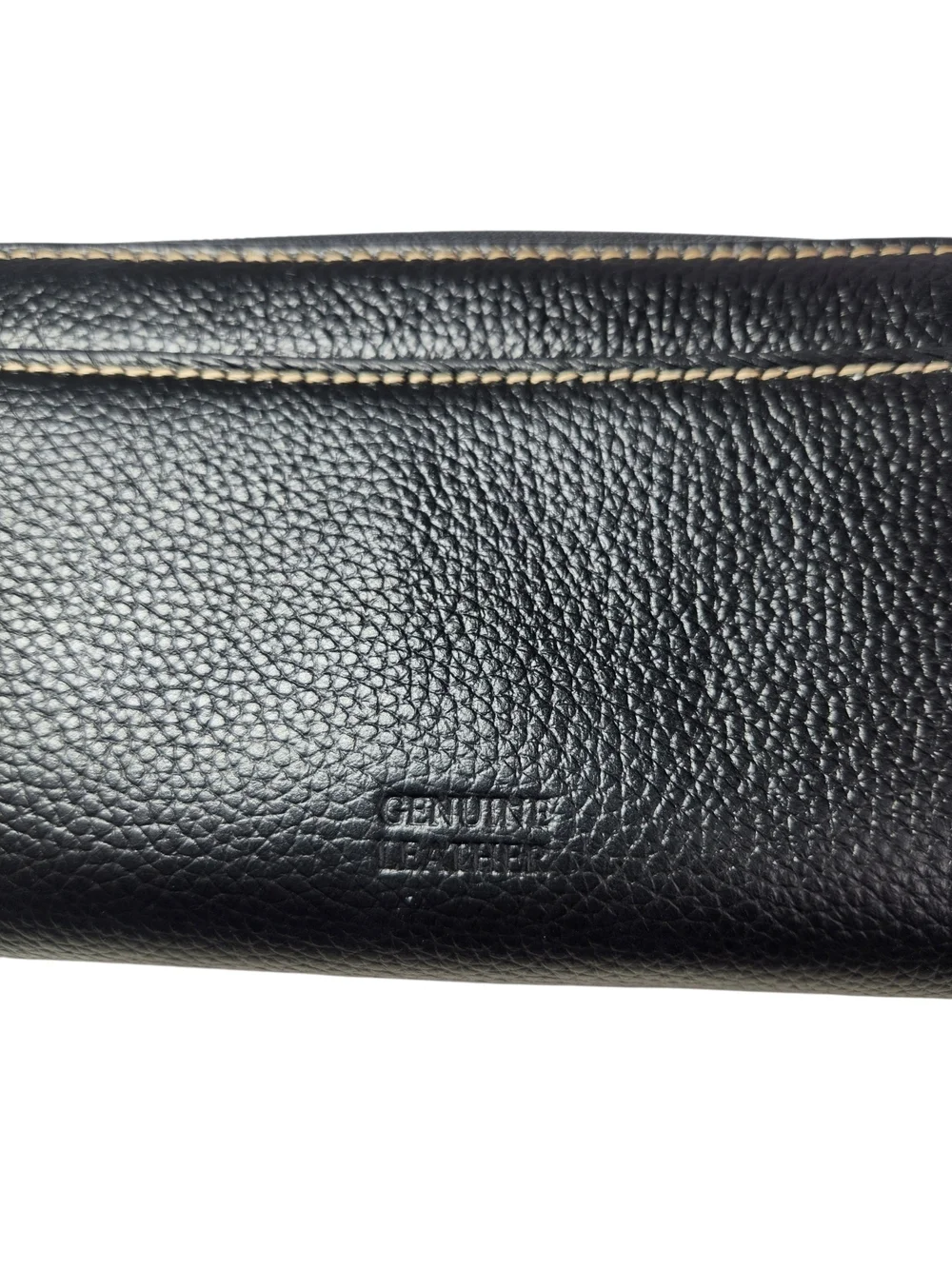Black Genuine Leather Wallet Organizer Snap Closure Bifold Clutch Classic Style